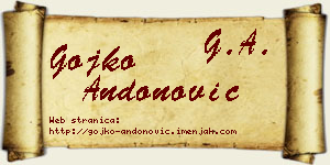 Gojko Andonović vizit kartica